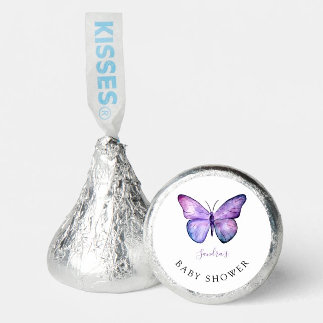 Butterfly Baby Shower Elegant Thank you Script Hershey®'s Kisses® (Front)