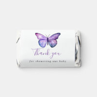 Butterfly Baby Shower Elegant Thank you Script  Hershey's Miniatures