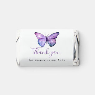 Butterfly Baby Shower Elegant Thank you Script Hershey's Miniatures