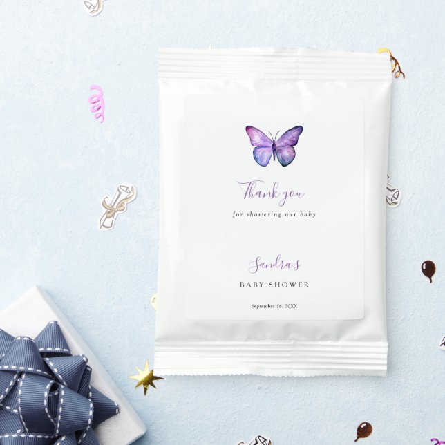 Butterfly Baby Shower Elegant Thank you Script Lemonade Drink Mix (Packets)