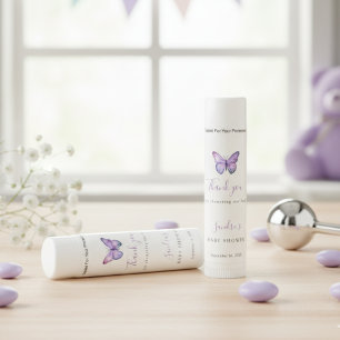 Butterfly Baby Shower Elegant Watercolor Modern Lip Balm