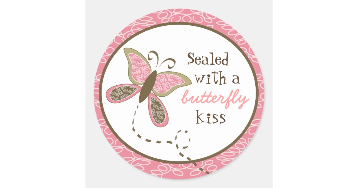 Butterfly Baby Shower Envelope Seal Sticker Zazzle