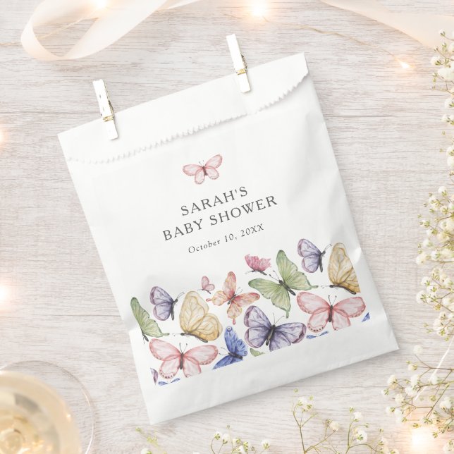 Butterfly Baby Shower Favor Bags (Clipped)