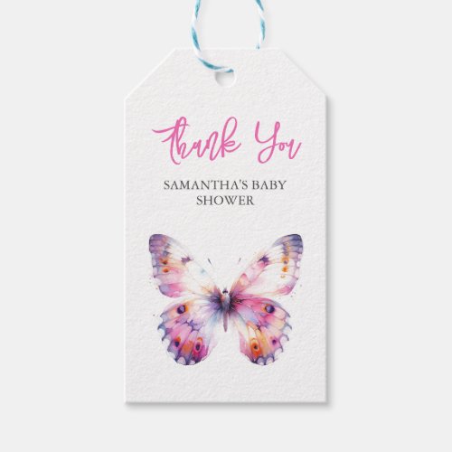 Butterfly Baby Shower Favor Tags Template