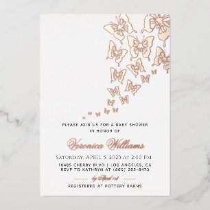 Butterfly Baby Shower Foil Invitation