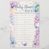 Butterfly Baby Shower Game | Baby Name Race Game (Front)