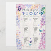 Butterfly Baby Shower Game | What's In Your Purse? (Front/Back)