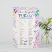 Butterfly Baby Shower Game | What's In Your Purse? (Standing Front)