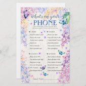 Butterfly Baby Shower Game | What's On Your Phone? (Front/Back)