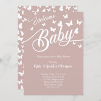 Butterfly Baby Shower Gender Neutral Invitation