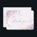 Butterfly Baby Shower Girl Flat Thank You Card<br><div class="desc">Enchanted Lilac Butterfly baby shower for baby girl</div>