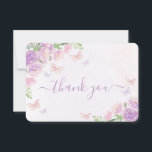 Butterfly Baby Shower Girl Flat Thank You Card<br><div class="desc">Enchanted Lilac Butterfly baby shower for baby girl</div>