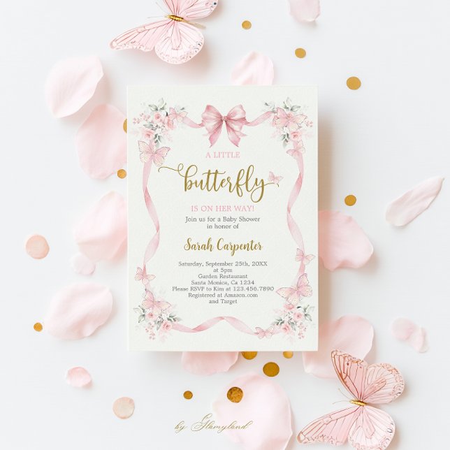Butterfly Baby Shower Girl Invitation (Creator Uploaded)