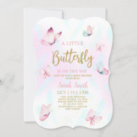 Butterfly Baby Shower girl Invitation