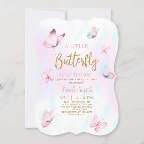 Butterfly Baby Shower girl Invitation