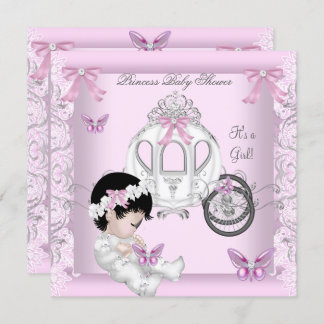 Butterfly Baby Shower Girl Princess Carriage Invitation