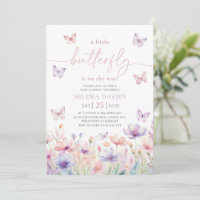 Butterfly Baby Shower Girl Purple Pink Flower