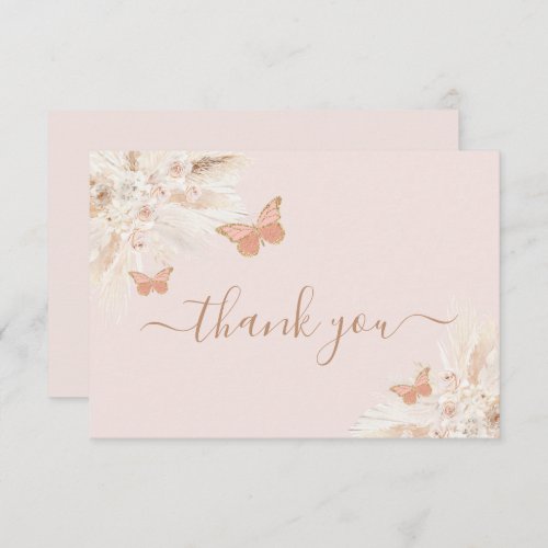  Butterfly Baby Shower Girl Thank You Card