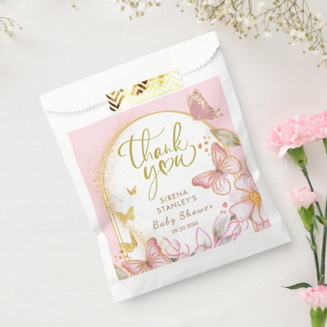 Butterfly Baby Shower Girl Thank You Favor Bags (Sealed)