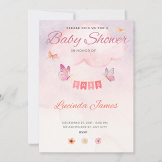 Butterfly Baby Shower Invitation
