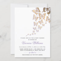 Butterfly Baby Shower Invitation