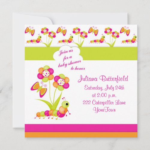 Butterfly  Baby Shower Invitation