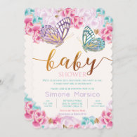 Butterfly Baby Shower Invitation