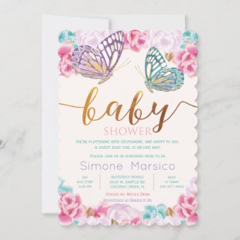 Butterfly Baby Shower Invitation | Zazzle