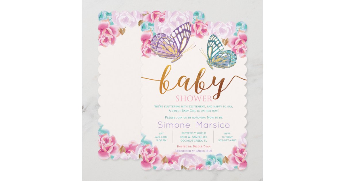Butterfly Baby Shower Invitation Zazzle