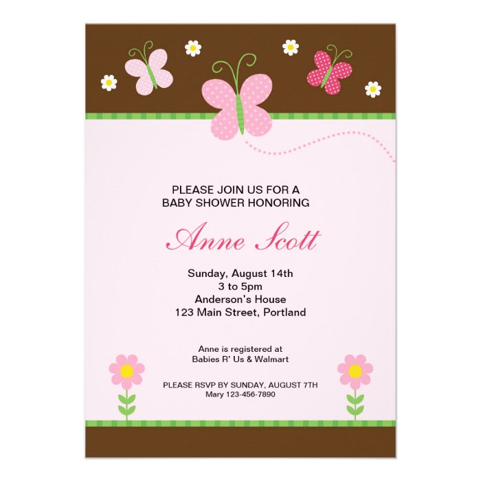 Butterfly Baby Shower Invitation