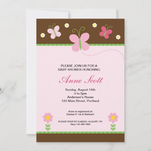 Butterfly Baby Shower Invitation