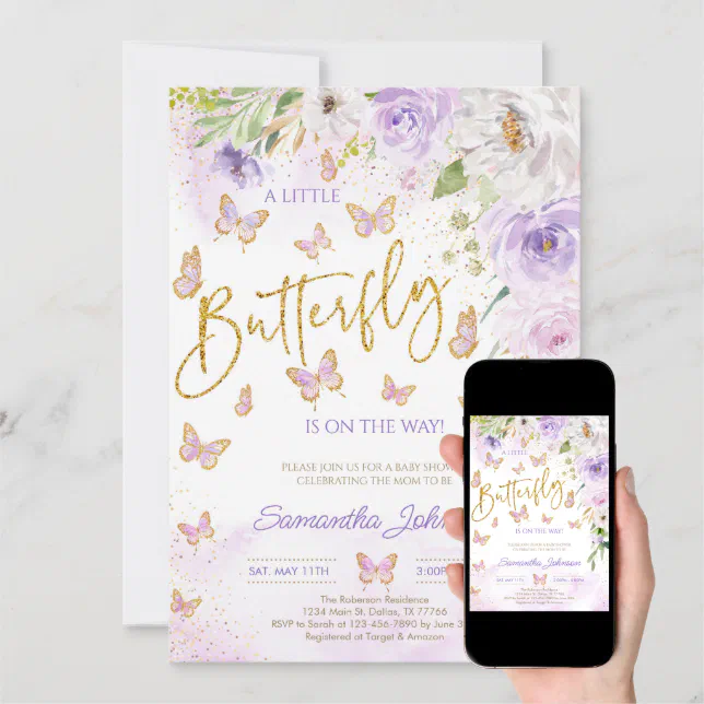 Butterfly Baby Shower Invitation Zazzle