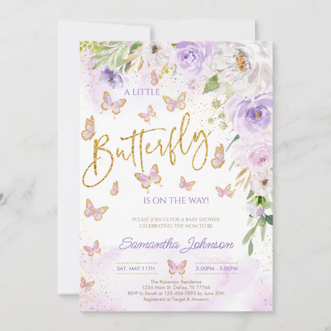 Butterfly Baby Shower Invitation | Zazzle