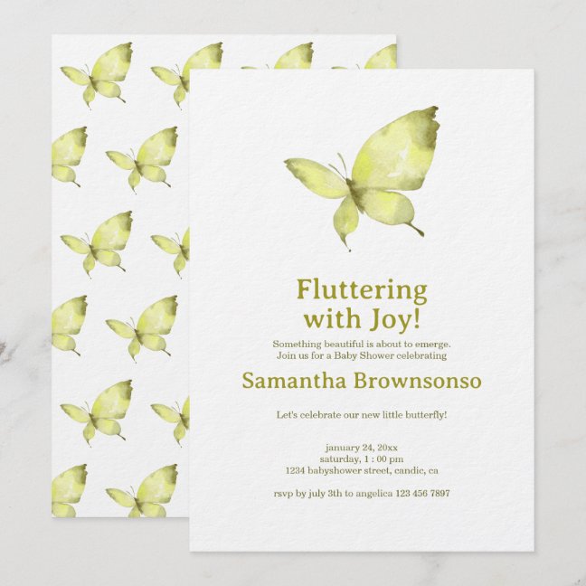 Butterfly Baby Shower Invitation