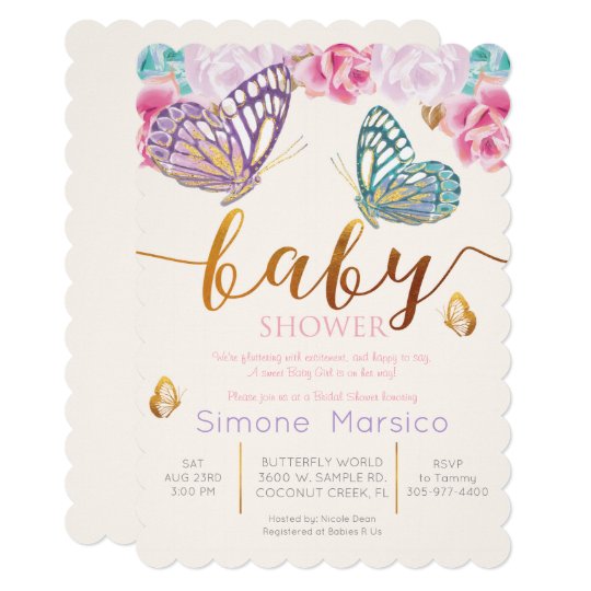 Erfly Baby Shower Invitation Zazzle Erfly Baby Shower Invitation