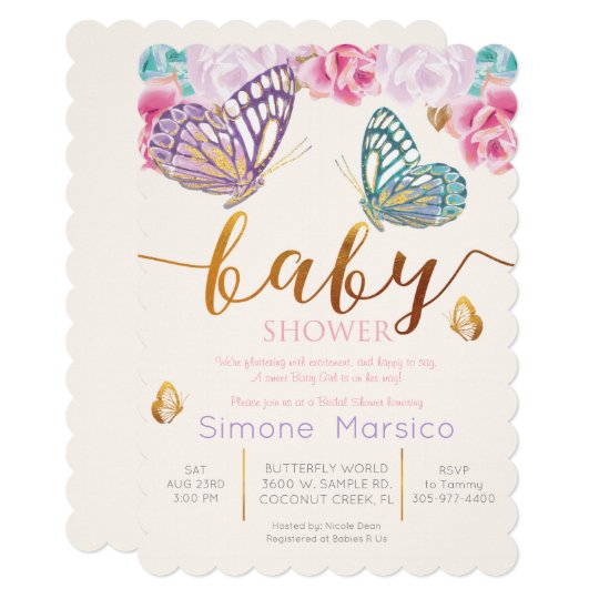 Free Butterfly Baby Shower Invitation Templates 1