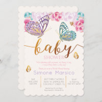 Butterfly Baby Shower Invitation