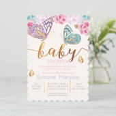 Butterfly Baby Shower Invitation (Standing Front)