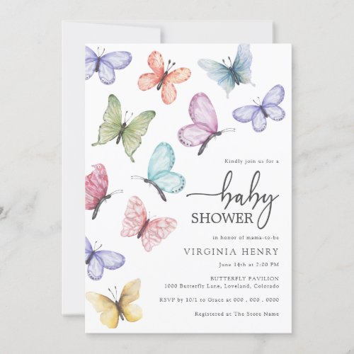 Butterfly Baby Shower Invitation