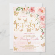 Butterfly Baby Shower Invitation girl