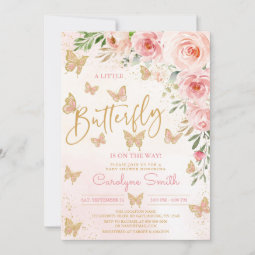 Butterfly Baby Shower Invitation girl | Zazzle