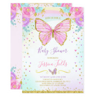 Butterfly Baby Shower Invitation Girl Baby Shower