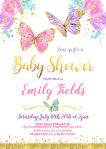 Butterfly Baby Shower Invitations Zazzle