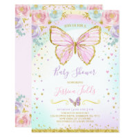Butterfly Baby Shower Invitation Girl Baby Shower