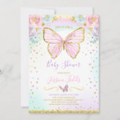 Butterfly Baby Shower Invitation Girl Baby Shower (Front)
