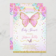 Butterfly Baby Shower Invitation Girl Baby Shower