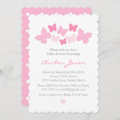 Butterfly Baby Shower Invitation - Pink (Front/Back)