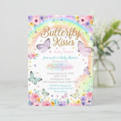 Butterfly Baby Shower Invitation Rainbow Butterfly (Standing Front)