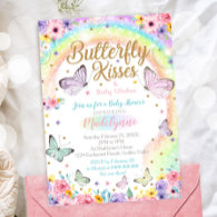 Butterfly Baby Shower Invitation Rainbow Butterfly