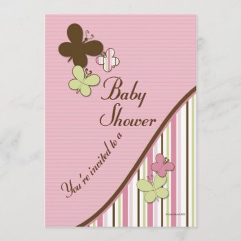 Butterfly Baby Shower Invitation Template by mybabybundles at Zazzle